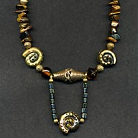 Necklace with Painted Spirals