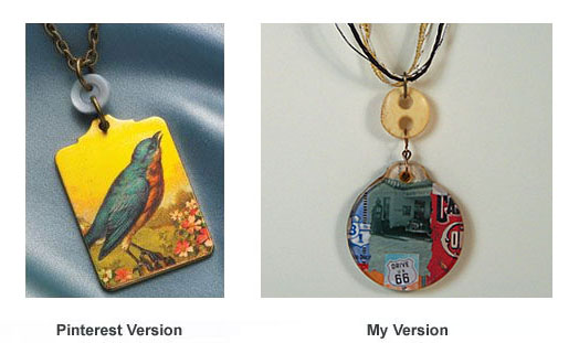 Using a button as a connector between necklace and pendant