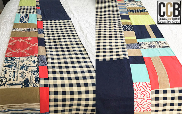 Two of the four table runners that I made for my wedding reception.