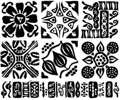 Hand carved rubber stamps