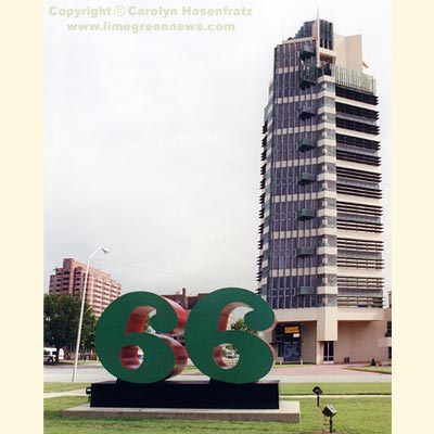 Price Tower with Route 66 Sculpture