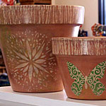 Decorate a Terra Cotta Plant Pot with Acrylic Paint and Stencils