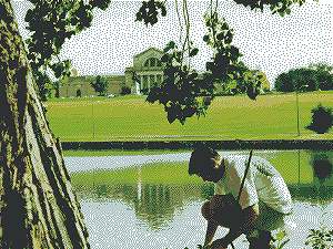 Mark at the base of Art Hill