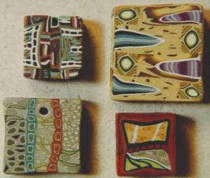 large square polymer clay beads by Carolyn