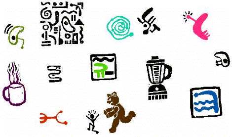 rubber stamps carved from erasers by Carolyn